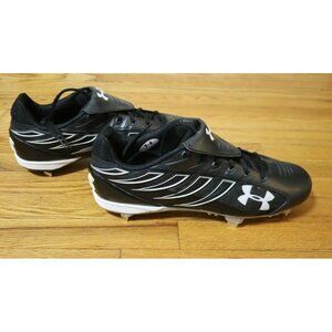 MEN'S BASEBALL CLEATS - UNDER ARMOUR UNDENIABLE - BLACK AND WHITE - SIZE 15